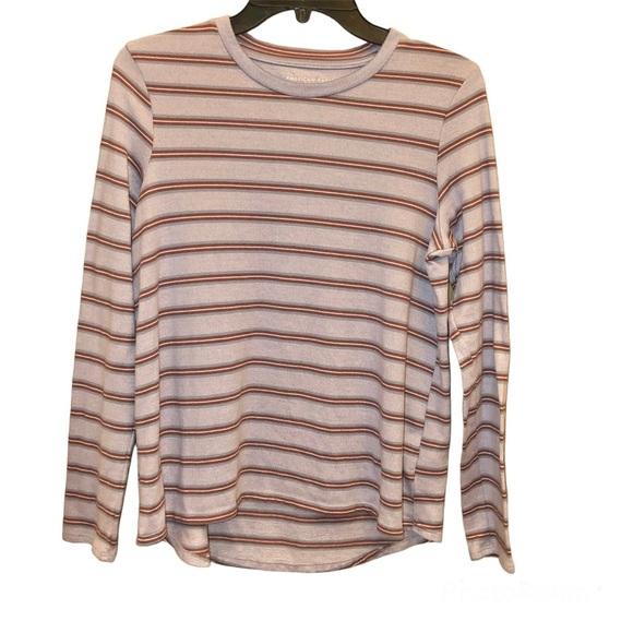 American Eagle Outfitters Tops - American Eagle Striped Soft lightweight Sweater Purple medium